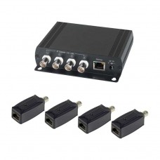 SC&T IP01K Комплект (IP01(4шт.)+IP01H(1шт.), для передачи Ethernet от 4-х устройств по коаксиальному кабелю до 200м